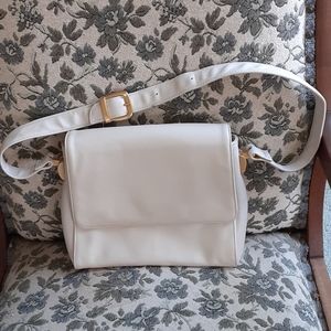 Lord & Taylor Cream Shoulder Bag, snap closure